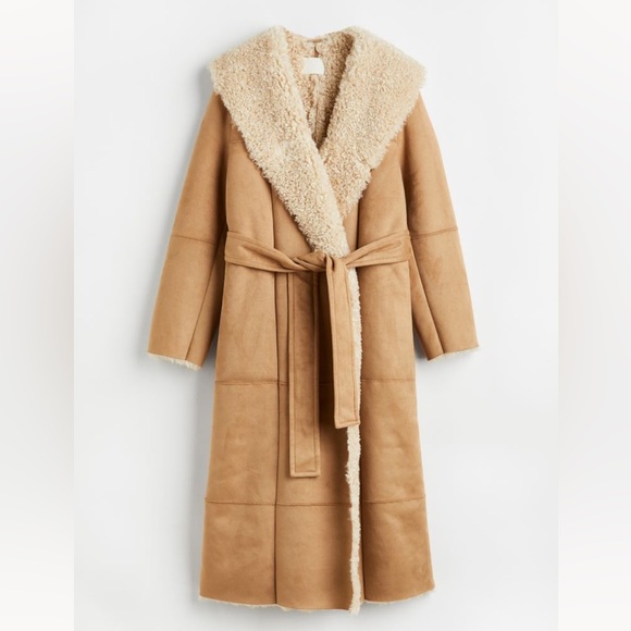 H&M sherpa tie coat NWT - Picture 2 of 13